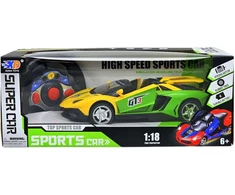 Sportinis automobilis kabrioletas su LED žibintais, valdomas pulteliu, geltonas