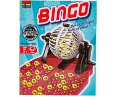 Stalo žaidimas bingo su kortelėmis ir traukimo mašina
