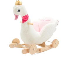Supamas žaislas su ratukais ir melodija Baby Mix Swan, baltas
