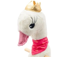 Supamas žaislas su ratukais ir melodija Baby Mix Swan, baltas