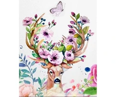 Tapyba pagal numerius su elnio ragais 40x50 cm drobėje