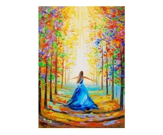 Tapyba pagal skaičius su rėmu 40x50 cm Gėlių alėja
