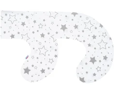 Užvalkalas C formos žindymo pagalvei New Baby Stars pilkas 28,5 x 16 cm