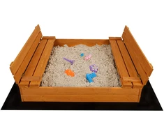 Vaikiška medinė smėlio dėžė su uždengimu ir suolais Baby Mix 120x120 cm