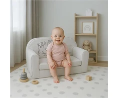 Vaikiška sofa-lova New Baby Lion Family šviesiai pilkos spalvos
