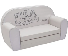 Vaikiška sofa-lova New Baby Lion Family šviesiai pilkos spalvos