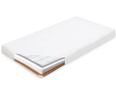 Vaikiškas čiužinys New Baby STANDARD 120x60x11 cm grikių lukštų-putų-kokoso, baltas