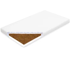 Vaikiškas čiužinys New Baby STANDARD 120x60x7 cm baltas, putų poliuretano ir kokoso pluošto
