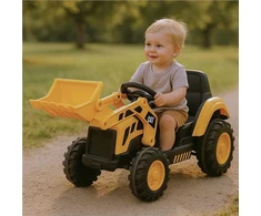 Vaikiškas elektrinis traktorius Baby Mix CAT geltonas