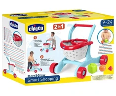 Vaikštynė-stumdukas chicco pchacz wesołe zakupy 2w1 spalvota