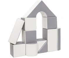 Vell Putplasčio blokai – Giant Building Set 11 vnt. baltai pilkos spalvos