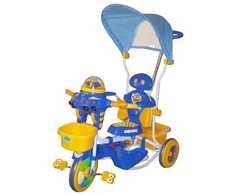 Triratukas su rankena Eurobaby 3in1 ufo 2890ac mėlyna/oranžinė