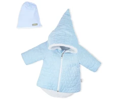 Žieminis kūdikio paltukas su kepure Nicol Kids Winter mėlynas, dydis 62 (3-6 mėn.)