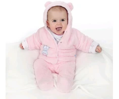 Žieminis paltukas New Baby Nice Bear rožinis, dydis 74 (6-9 mėn.)