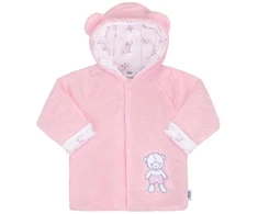 Žieminis paltukas New Baby Nice Bear rožinis, dydis 74 (6-9 mėn.)