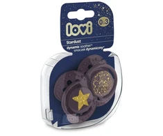 LOVI 22/892 Dinaminis silikoninis čiulptukas 0-3 m 2 vnt Stardust violetinė
