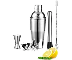 Barmeno rinkinys kokteiliams, 6 dalys, nerūdijantis plienas, šeikeris 700 ml