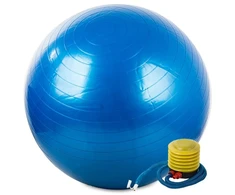 Gimnastikos kamuolys su pompa, 65 cm, mėlynas