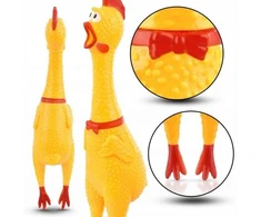 Guminis vištienos formos kramtukas šunims su pištuvu NUXIE®, 30 cm