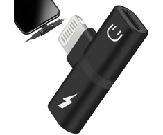 Lightning adapteris 2 in 1, ausinėms ir įkrovimui, tinka iPhone, iPad