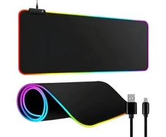 Klaviatūra Pelės kilimėlis žaidimams su RGB apšvietimu, 80x30 cm, neslystantis