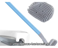 Silikoninis tualeto šepetys su laikikliu, pakabinamas, antibakterinis, baltas