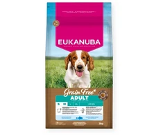 Eukanuba begrūdis Adult S/M begrūdis sausas maistas mažų ir vidutinių veislių šunims su žuvimi, 3kg