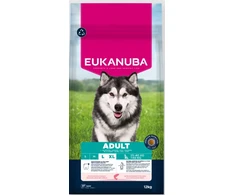 Eukanuba Life Care sausas pašaras didelių veislių šunims su lašiša ir miežiais, L, 12 kg