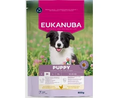 Eukanuba Life Care Puppy Medium sausas maistas vidutinių veislių šuniukams su vištiena, 800g