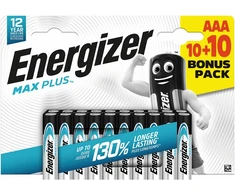 Energizer Max Plus LR03 AAA elementai, 10+10 bonus pack, 20 vnt.
