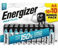 Energizer Max Plus LR6 AA elementai, 10+10 bonus pack, 20 vnt.