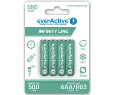 everActive Infinity paruoštas naudojimui 550mAh AAA akumuliatorius, 4 vnt.