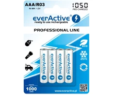 everActive Professional paruoštas naudojimui 1050mAh AAA akumuliatorius, 4 vnt.