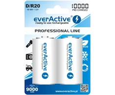 everActive Professional paruoštas naudojimui 10000mAh D akumuliatorius, 2 vnt.