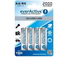 everActive Sidabrinis Line paruošta naudojimui 2000mAh AA akumuliatorius, 4 vnt.