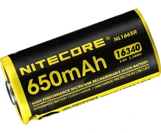 Nitecore micro-USB įkraunamas 3,6V 650mAh 16340 akumuliatorius NL1665R
