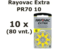 Rayovac Extra elementai klausos aparatams PR70 10, 80 vnt.