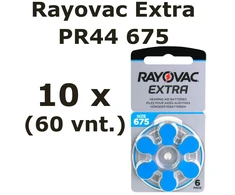 Rayovac Extra elementai klausos aparatams PR44 675, 60 vnt.