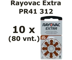 Rayovac Extra elementai klausos aparatams PR41 312, 80 vnt.
