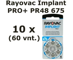 Rayovac Implant PRO+ elementai kochleariniams implantams PR44 675, 60 vnt.