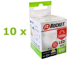 Rocket 4W GU10 360lm 3000K A+ LED lemputė, 10 vnt.