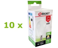 Rocket 8W E14 720lm 3000K A+ LED lemputė, 10 vnt.