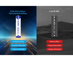 Xtar 1,5V 1000mAh AAA įkraunamas Li-ion elementas, 4 vnt. + dėklas