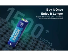 Xtar 1,5V 2500mAh AA įkraunamas elementas su įkrovos lygio indikatoriumi, 4 vnt. + dėklas