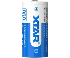 Xtar 850mAh 3,6V 16340 CR123 akumuliatorius su PCB