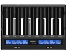 Xtar universalus 8 x Li-ion ir Ni-MH akumuliatorių įkroviklis su LCD ekranu VC8S