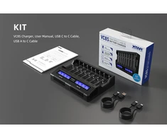 Xtar universalus 8 x Li-ion ir Ni-MH akumuliatorių įkroviklis su LCD ekranu VC8S