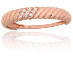 Diamond Sky Jewelry Auksinis žiedas su cirkoniais „Sukta Kibirkštis“