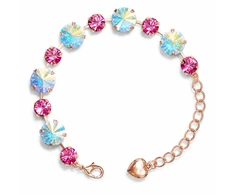 Diamond Sky Jewelry Apyrankė moterims DiamondSky „Vortex II (Aurora Borealis / Fuchsia)“ su Preciosa kristalais