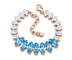 Diamond Sky Jewelry Apyrankė moterims DiamondSky „Ornella (Aquamarine Mėlyna)“ su Swarovski kristalais